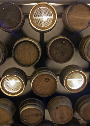 Casa Guinart Restaurant's Wine Barrel Ceiling Lamps_1