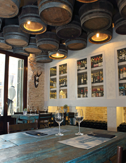 Casa Guinart Restaurant's Wine Barrel Ceiling Lamps_3