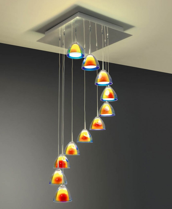 The Rain Chandelier: a Cascade of Light and Color