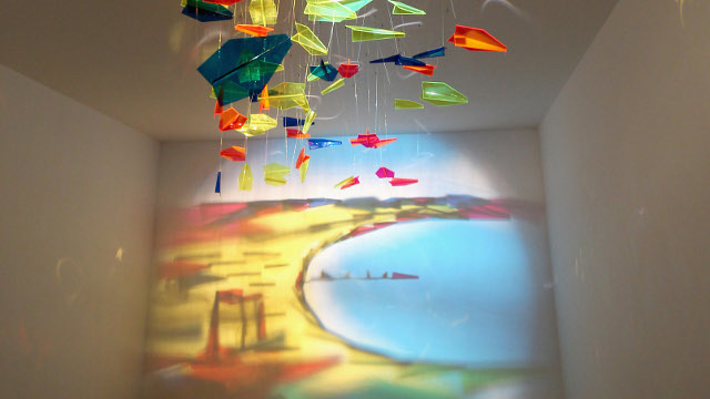 DE Pury Gallery's Plexiglass Airplane: Rainbow Light Installation