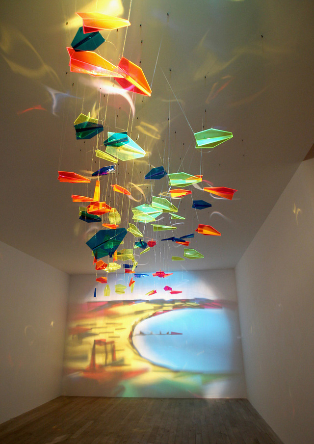 DE Pury Gallery's Plexiglass Airplane: Rainbow Light Installation_1