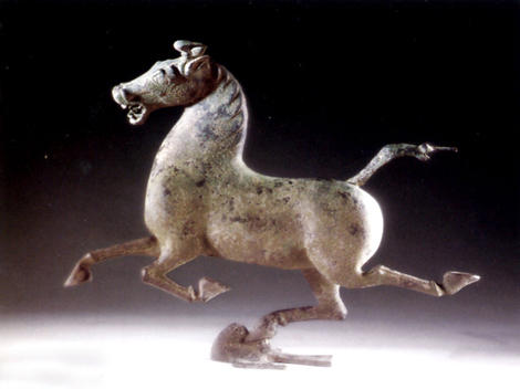 Bronze Galloping Horse Treading on a Flying Swallow