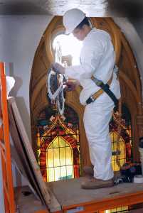 Stained Glass Work Under Way at Ottawa Church