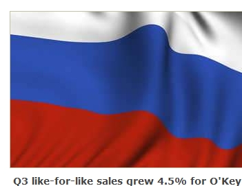 Russian Retailer O'key Records Q3 Sales Climb