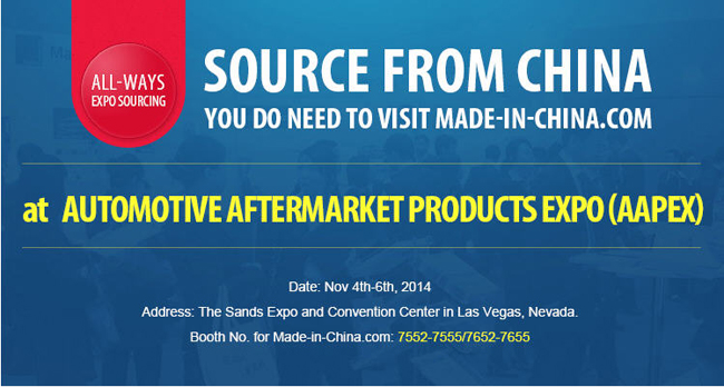 Visit Made-in-China.com at AUTOMOTIVE AFTERMARKET PRODUCTS EXPO (AAPEX)