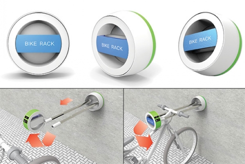 The Bicycle Lock on The Wall! The Concept Bike Racks