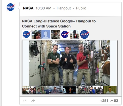 In Google+ Hangout, Astronauts Talk Tech, Isaac Newton and Twitter