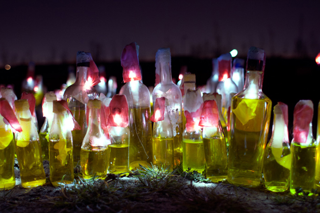 Luzinterruptus: Shunning The Olympic Games with 500 Bottles of Light_1