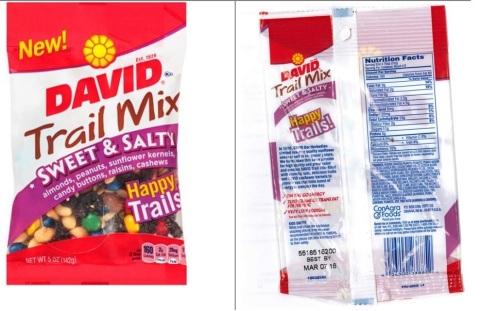 ConAgra Foods Recalls David Trail Mix Sweet & Salty Flavor Due to Undeclared Ingredient