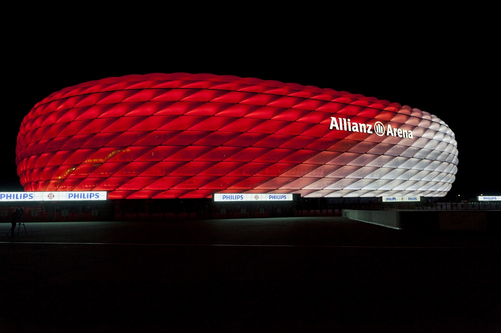Allianz Arena Lit with LEDs for Upcoming FC Bayern Munich