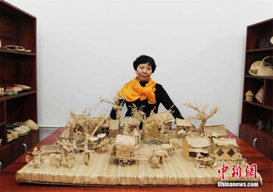 Straw Artwork Portrays Scenes From Ancient Painting