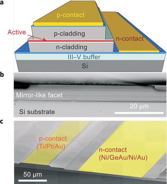 Direct Growth Of III-V Quantum Dot Lasers On Silicon Substrate