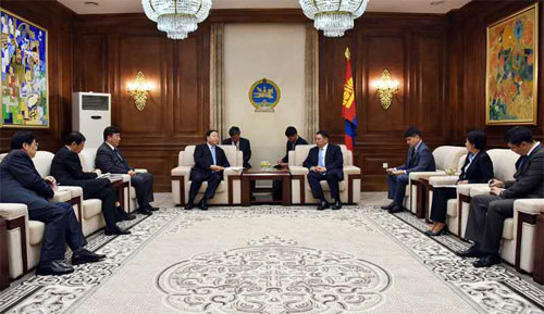Liu Zhenya Talks with Chairman of The State Great Hural and Prime Minister of Mongolia