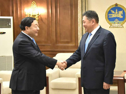 Liu Zhenya Talks with Chairman of The State Great Hural and Prime Minister of Mongolia_1