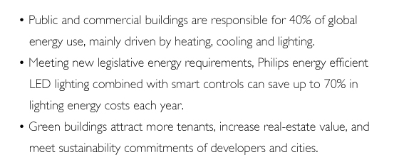 Philips Cooperates with World Green Building Council to Create Intelligent LED Lighting for More "Green Buildings"
