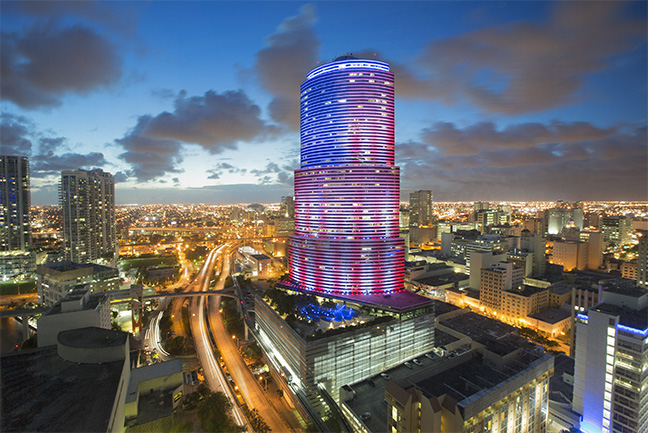 Philips Color Kinetics supplies dynamic lighting for Miami Tower retrofit