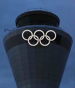 Olympic Rings Illuminate Birmingham Airport
