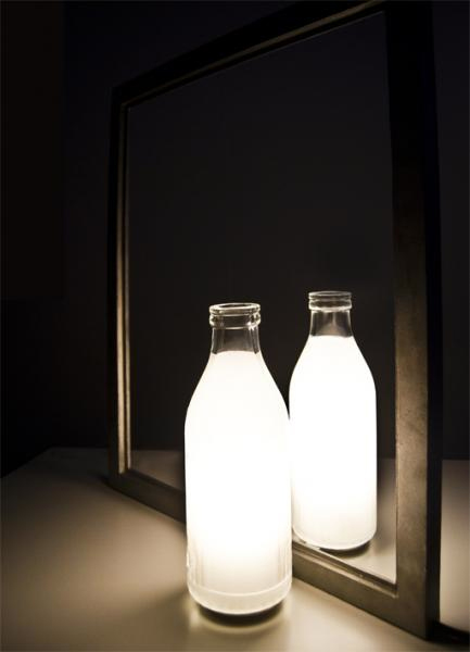 Glass Milk Bottle, Milk Bottle Desk Lamp