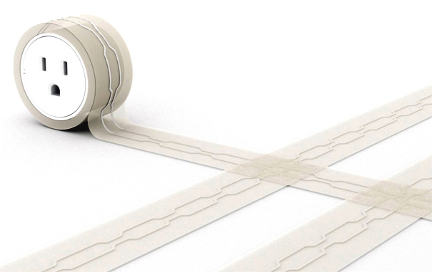 Trip No More: Flat Rolls of See-Through Extension Cords