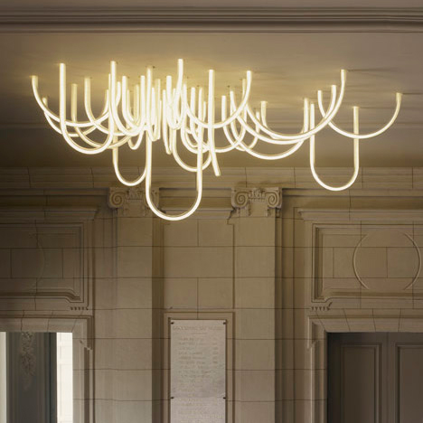 The LED Rope Les Cordes Chandelier by Mathieu Lehanneur
