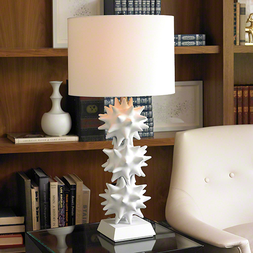 Urchin Table Lamp Uses 3 Stacked Spiky, Urchin Ball Table Lamp