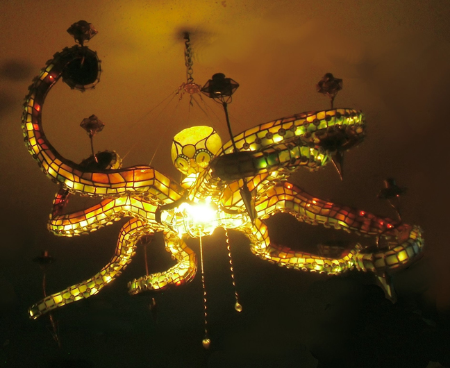 The Inspirational Stained Glass Octopus Chandelier