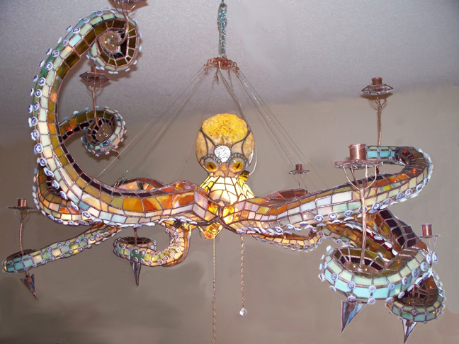 The Inspirational Stained Glass Octopus Chandelier_1