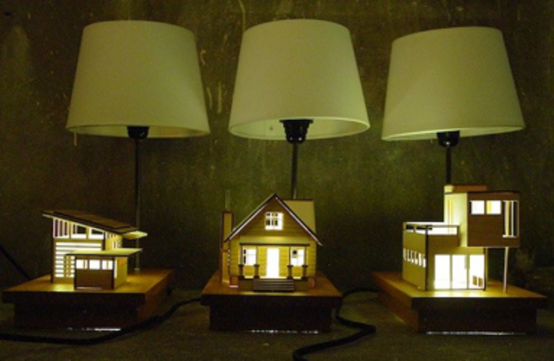 Original House-Lamp with Wooden Home Models_1