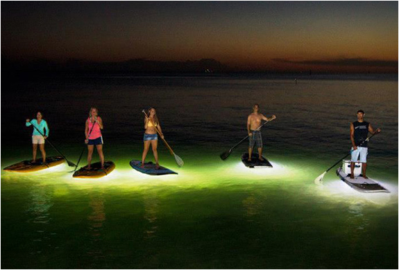 Kayak or Sup Board at Night with The Nocqua LED Light System