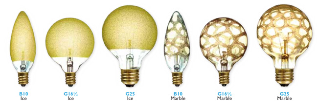 Bulbrite's Crystal Collection: Amber Marble & Ice Light Bulbs_2