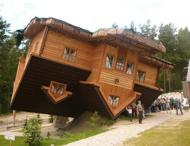 The Upside Down House in Szymbark, Poland