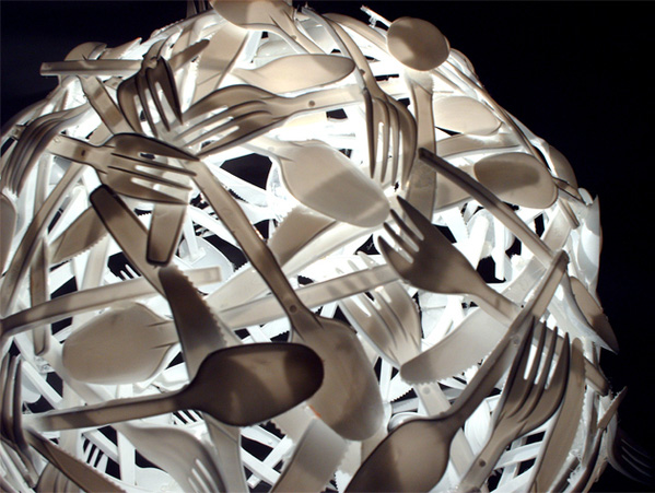 Gluttony: The Plasticware Infused Pendant Lamp