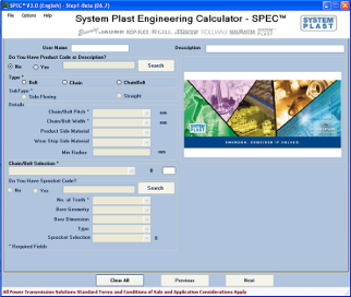 Conveyor Specifying Software