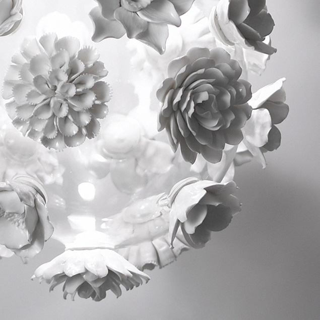Teardrop Lighting with Hand-Made Bone China Flowers_1