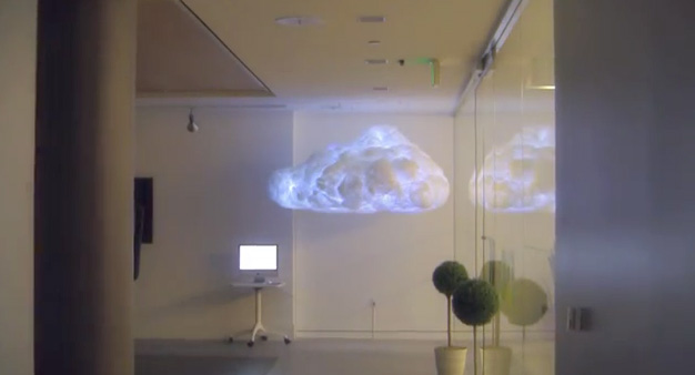 LED Cloud Sculpture Glows From Facebook & Twitter
