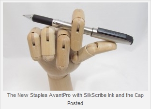 Staples Avantpro Brushed Metal Pen with Silkscribe Ink 1.0mm Review and Giveaway
