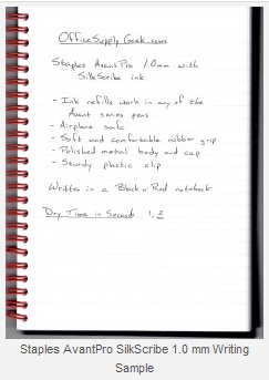 Staples Avantpro Brushed Metal Pen with Silkscribe Ink 1.0mm Review and Giveaway_3
