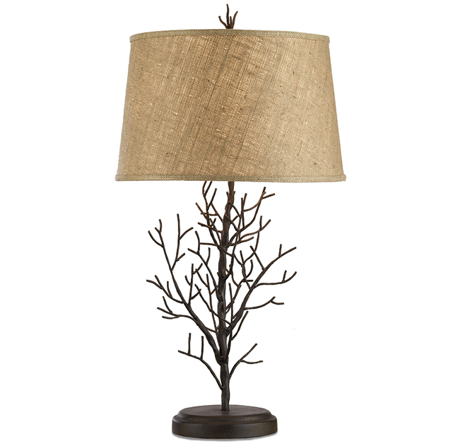 Midwinter Table Lamp Forged Iron Tree, Nature Themed Table Lamps