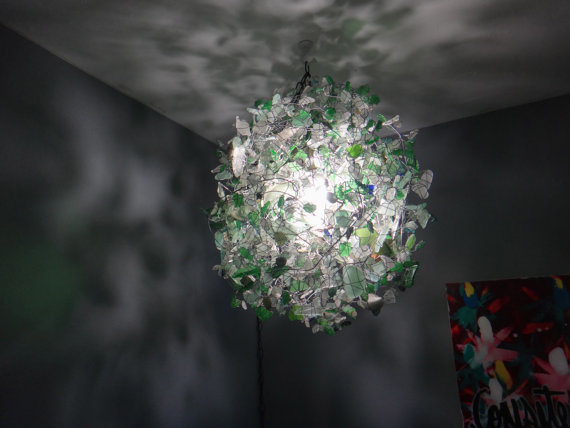 Recycled Vintage Beach Glass Chandeliers_1