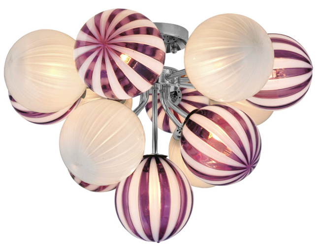 The Candy Cane Inspired Perle 13 Flush Mount by Oggetti