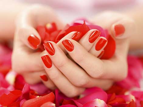 Red-Painted Fingernails