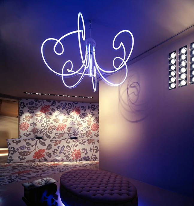 The Angelica Neon Light Chandelier by Nucleo