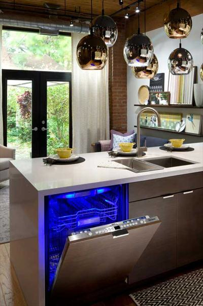 Thermador's Glowing Blue LED Light Dishwasher