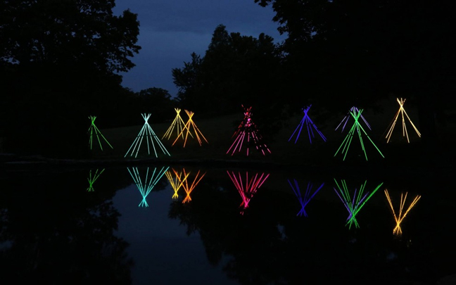 Bruce Monro's Fluorescent Light Tube Tepees