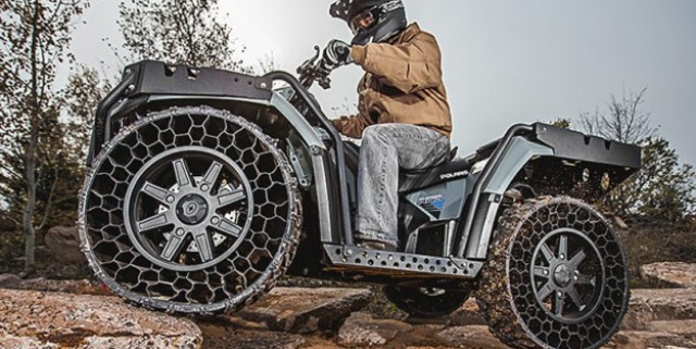 Polaris Military-Grade ATV Features Terrain Armour Airless Tyres