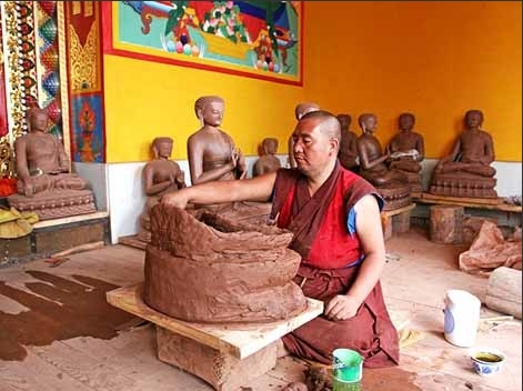 Buddha Sculpture in Clay
