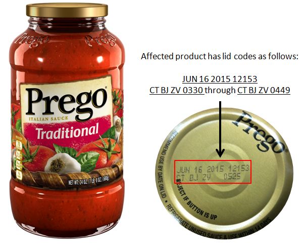 Campbell Soup Recalls Prego Traditional Italian Sauce Over Spoilage Concerns