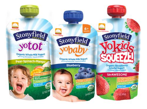 Stonyfield, Happy Family to Launch Yogurt Pouches