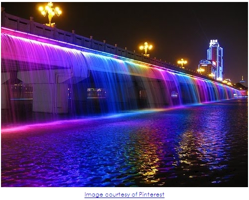 Seoul's Banpo Bridge: World's Largest LED Rainbow Light Fountain