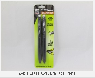 Erasable Ballpoint Pen: The Erase Away by Zebra